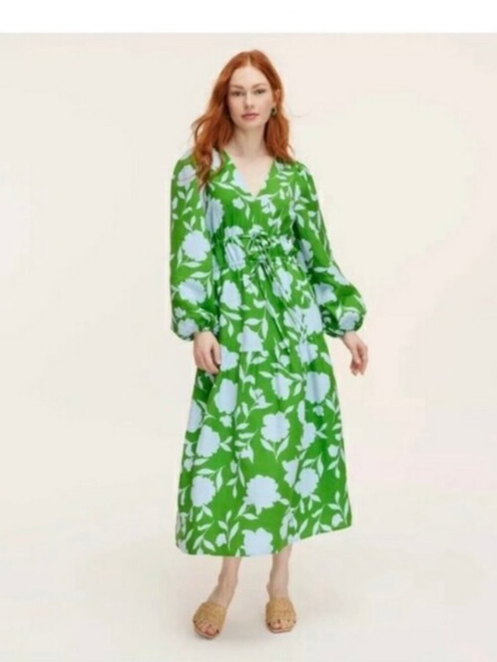 Kate Spade x Target Women’s Classic Rose Linen Long Sleeve Maxi Dress XXL